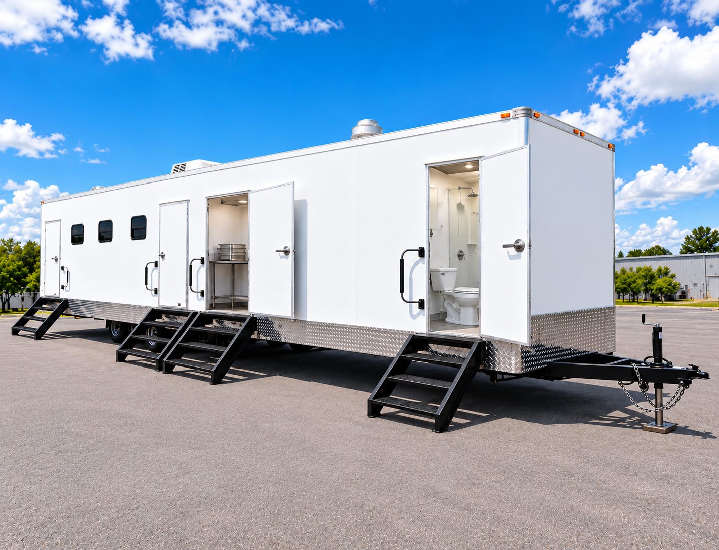38 ft all-electric multifunctional kitchen trailer exterior reference showing commercial multifunctional trailer