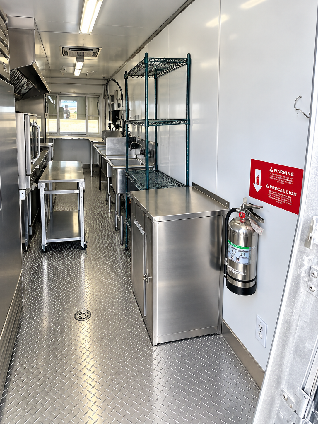 Approved 24 ft mobile kitchen trailer interior