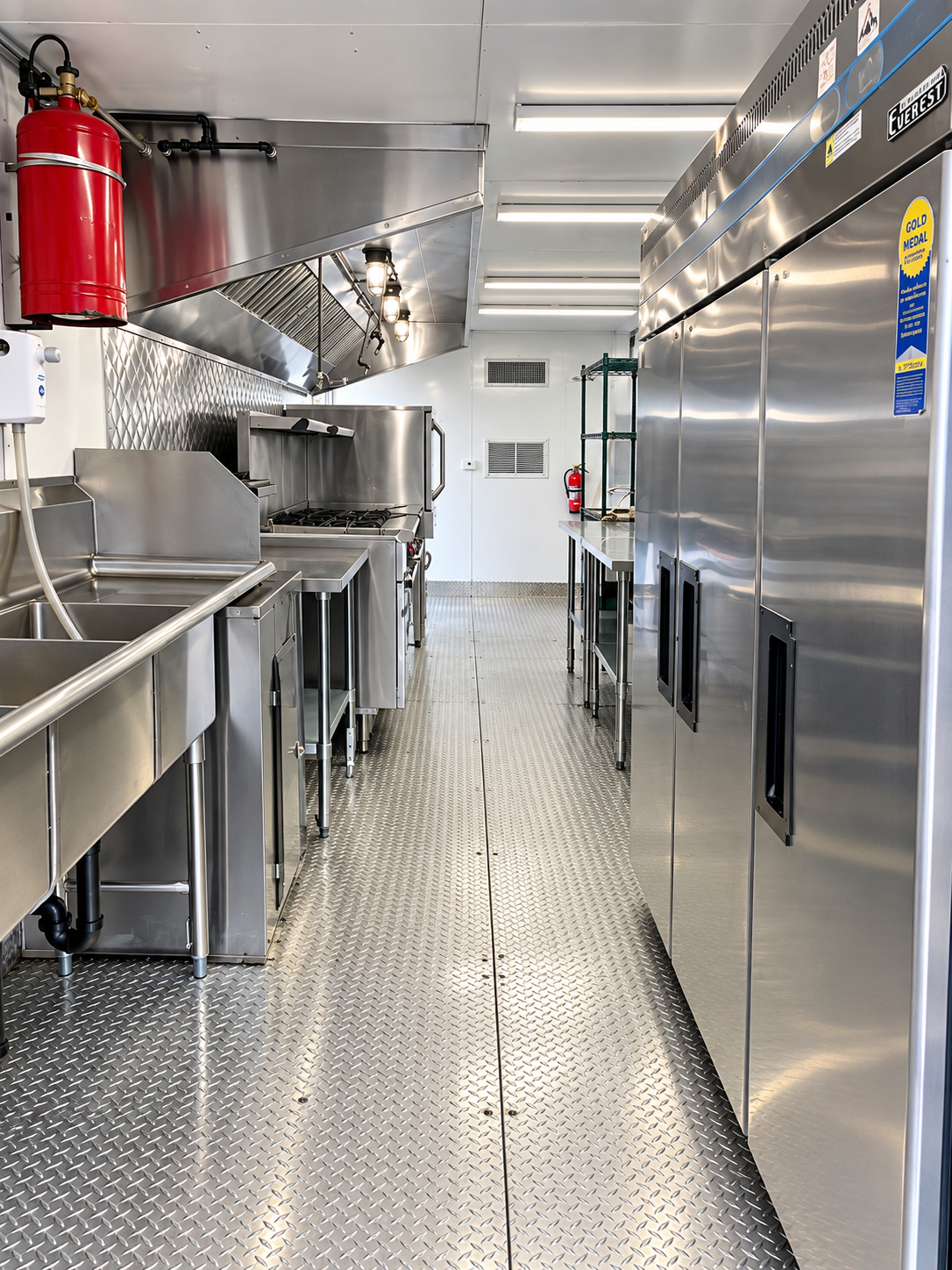 Approved 28 ft mobile kitchen trailer equipment interior