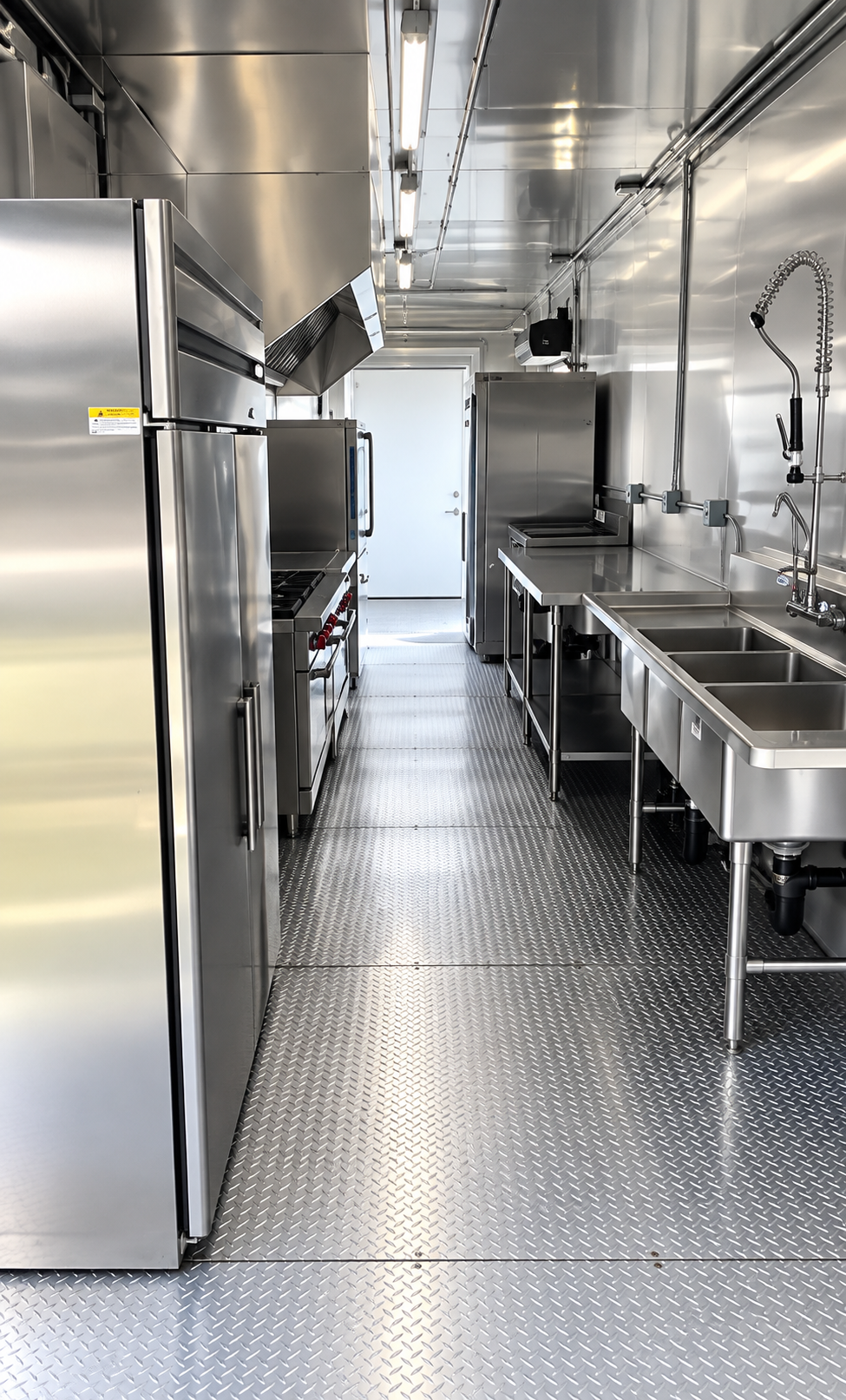 Approved 38 ft mobile kitchen refrigeration and wash station
