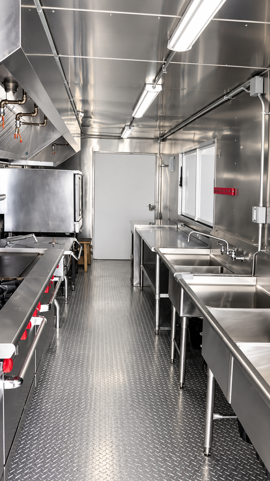 Approved 40 ft combination kitchen trailer wash area