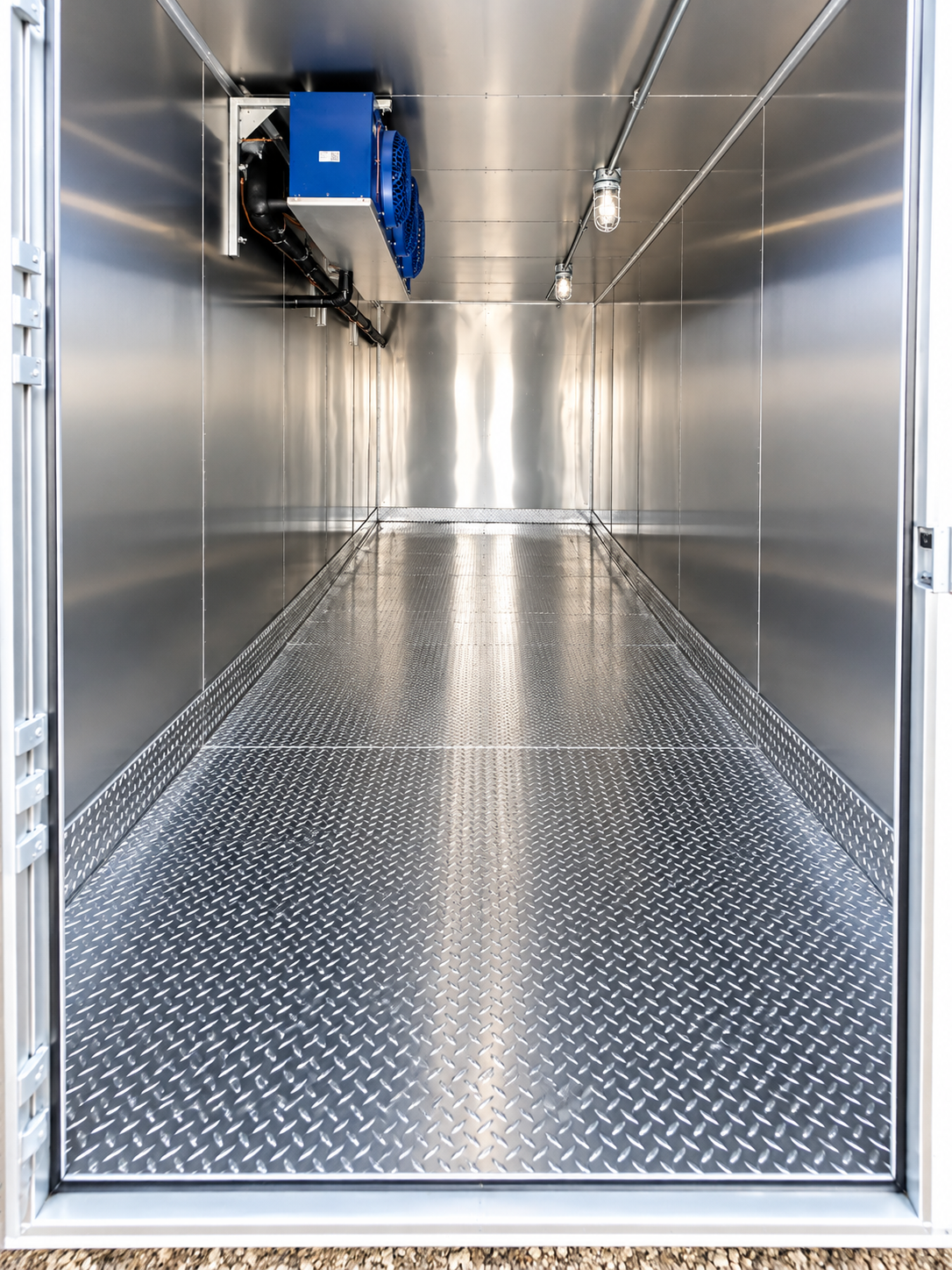 Approved 12 ft refrigerated trailer stainless-steel interior