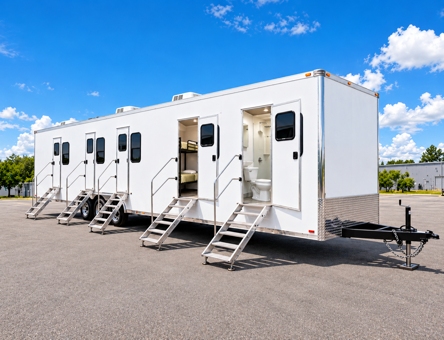 Approved office, sleeper, shower and restroom trailer
